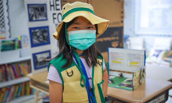 Student dressed as historical figure